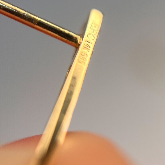 EF Collection 14KT yellow gold Earrings with brilliant cut diamonds - Picture 5 of 10